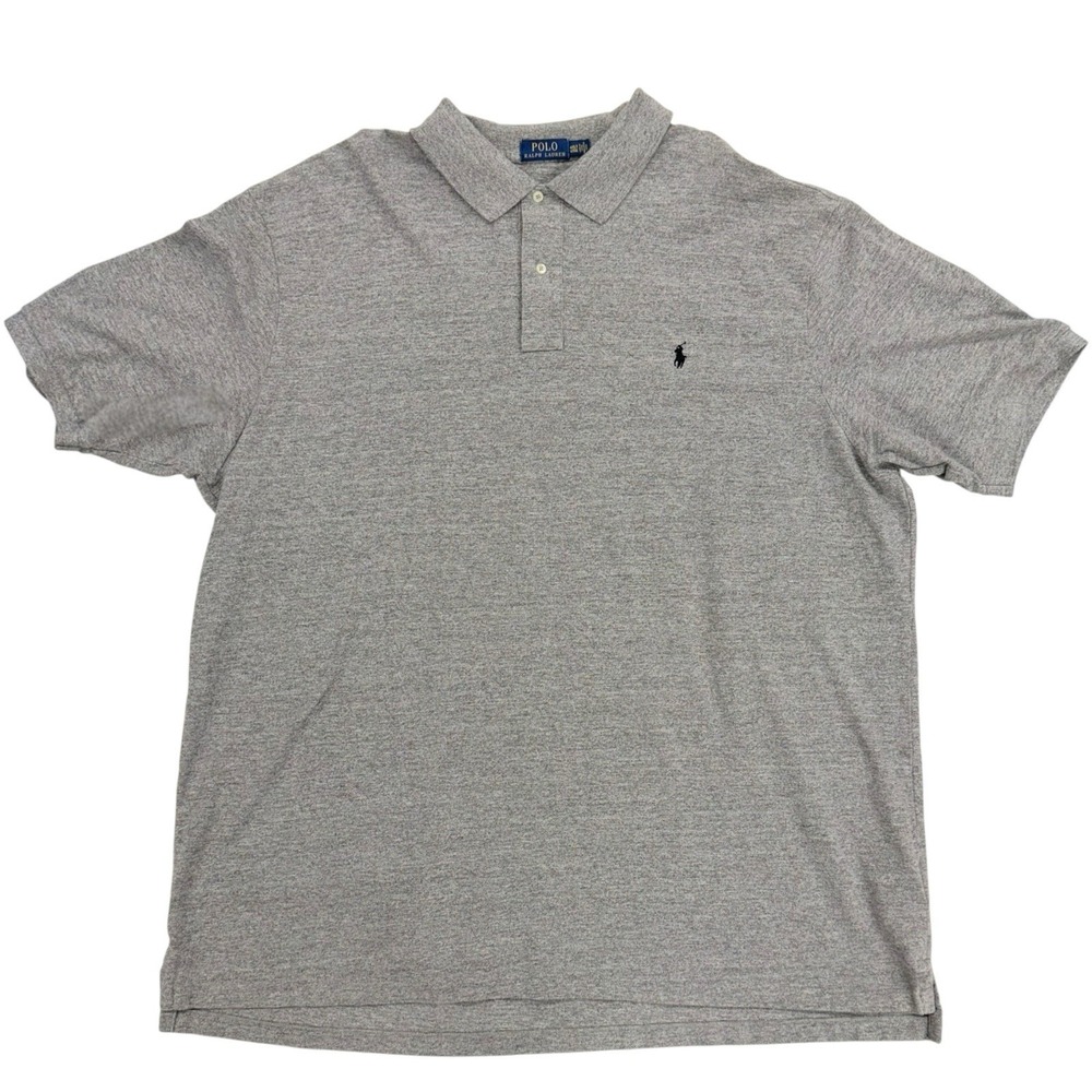 Polo Ralph Lauren Men's‎ 4XLT Short Sleeve Grey Polo Shirt Pony Logo 100% Cotton